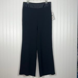 NWT Kasper Black Wide Leg Brussels Pants Size 10